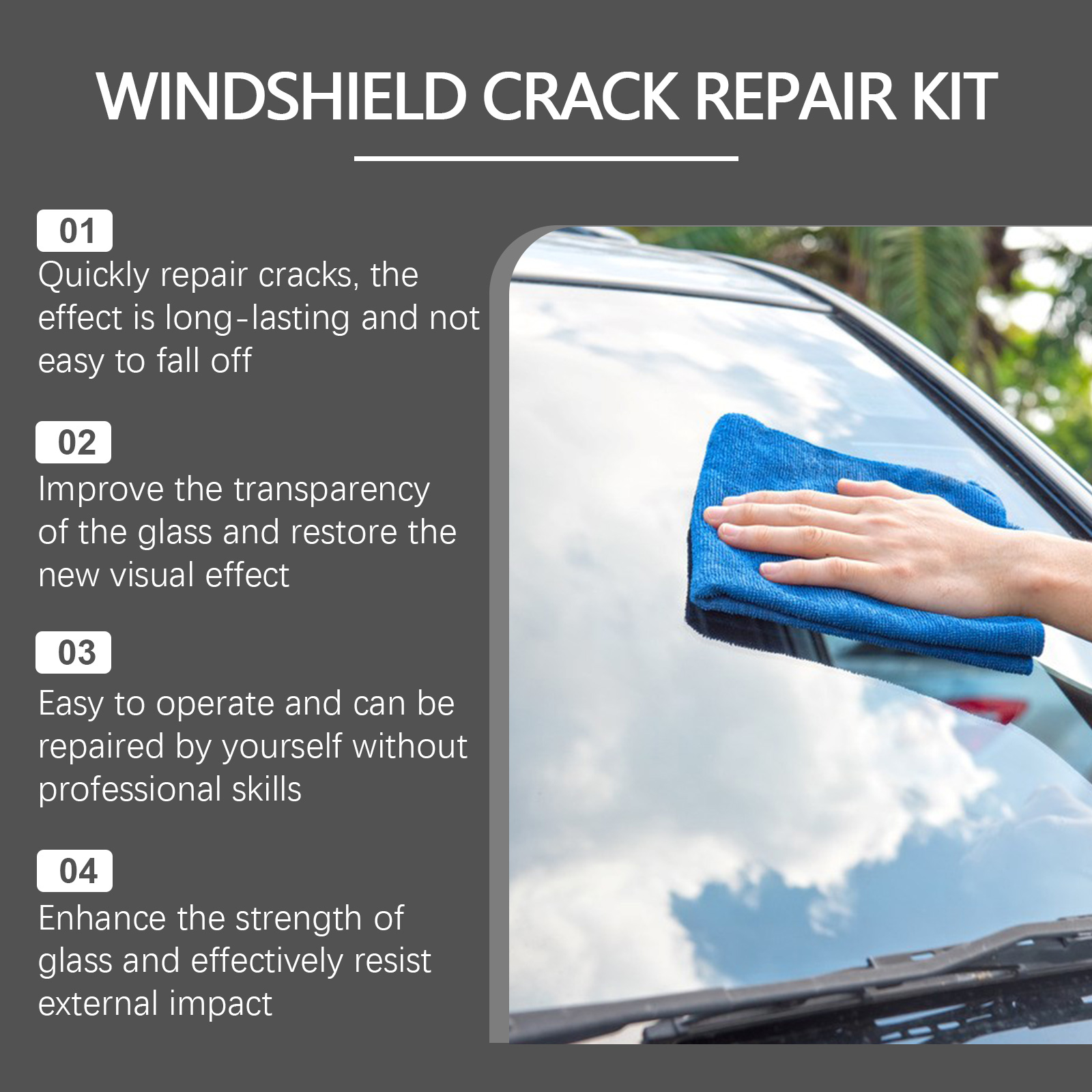 Car Windshield Crack Repair Re – обзор и цена Liquid Uv Glue Kit