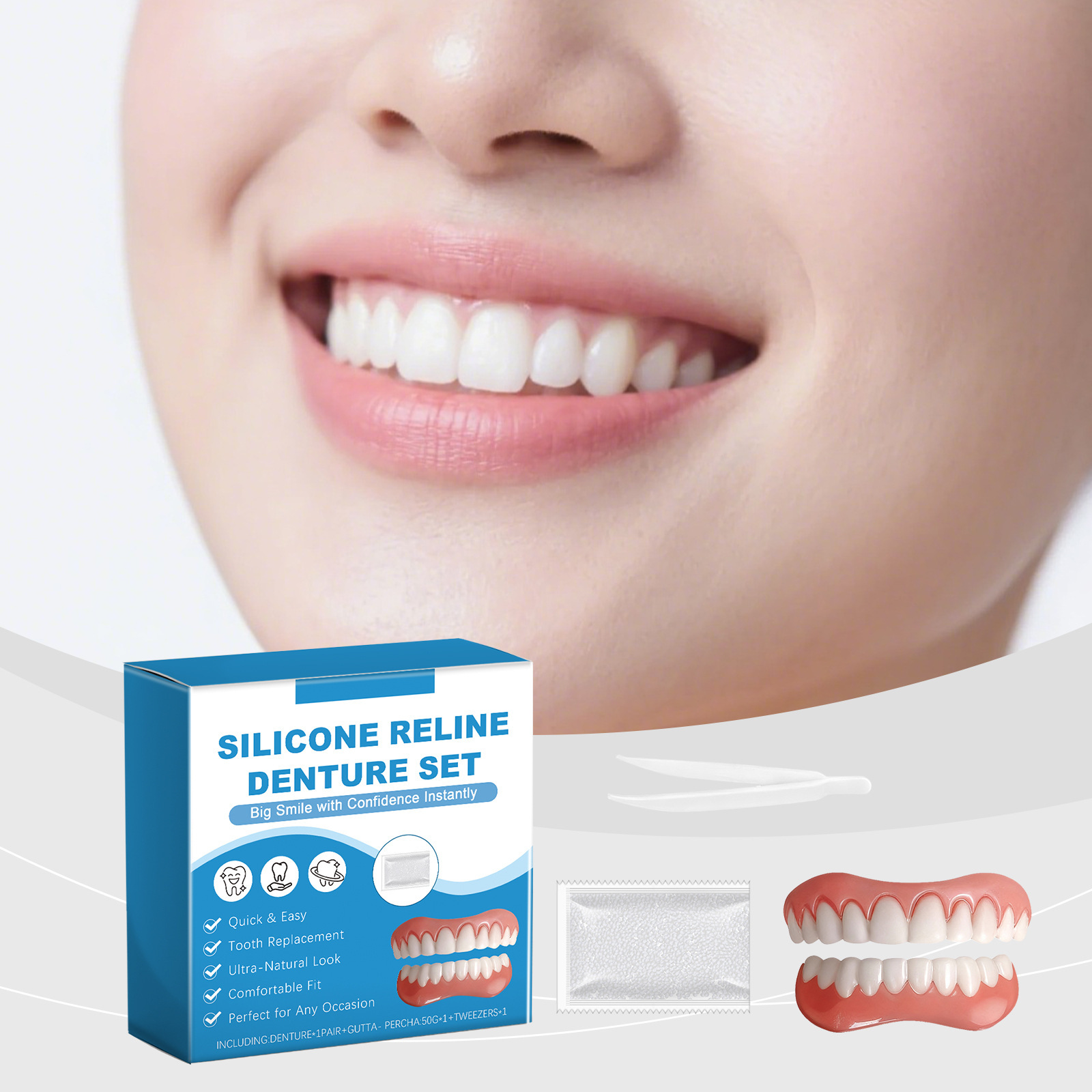 Denture Full Set Over Gums Kit – обзор и цена Full Cover Adhesive