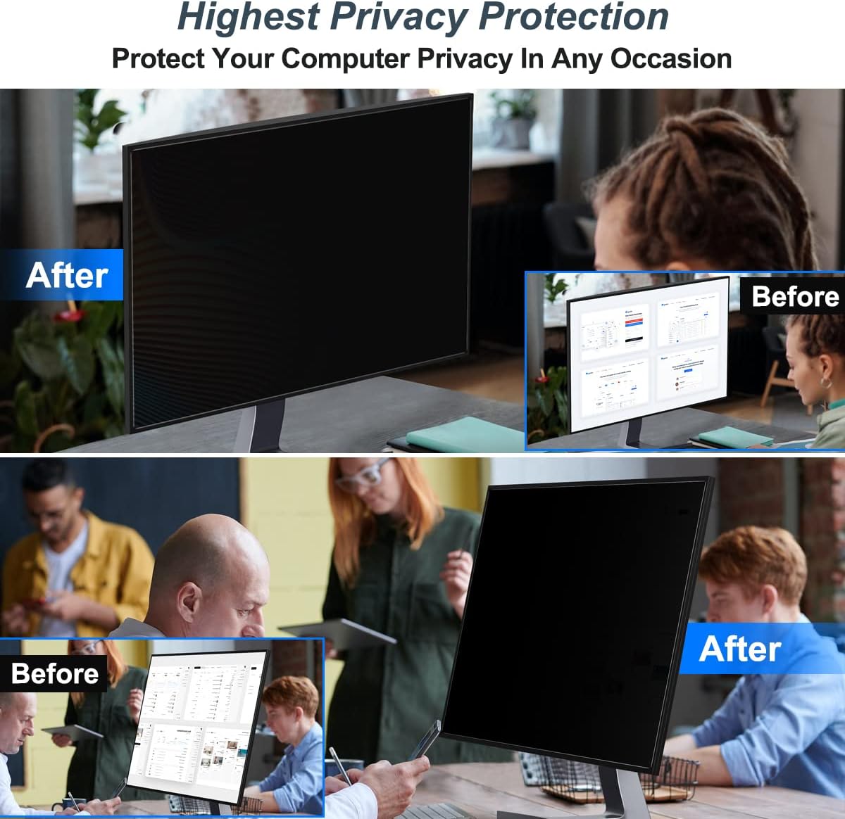 2 Pack 24 Inch Computer Privac – обзор и цена Privacy Filter 2Pack