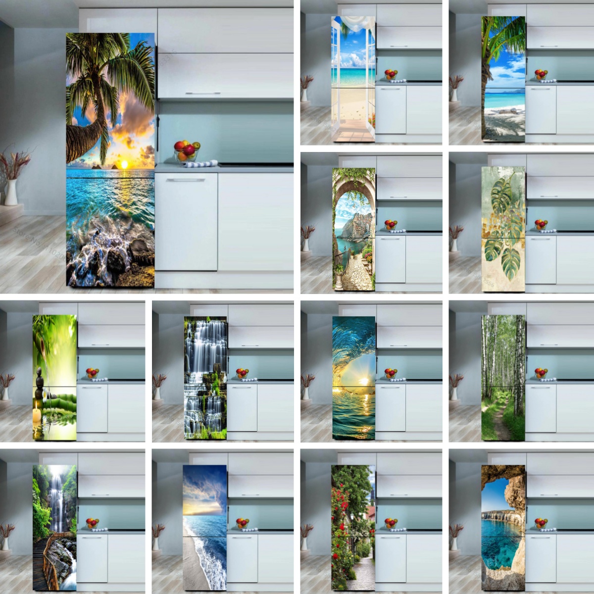 Seaside Beach Fridge Sticker D – обзор и цена Full Cover Adhesive