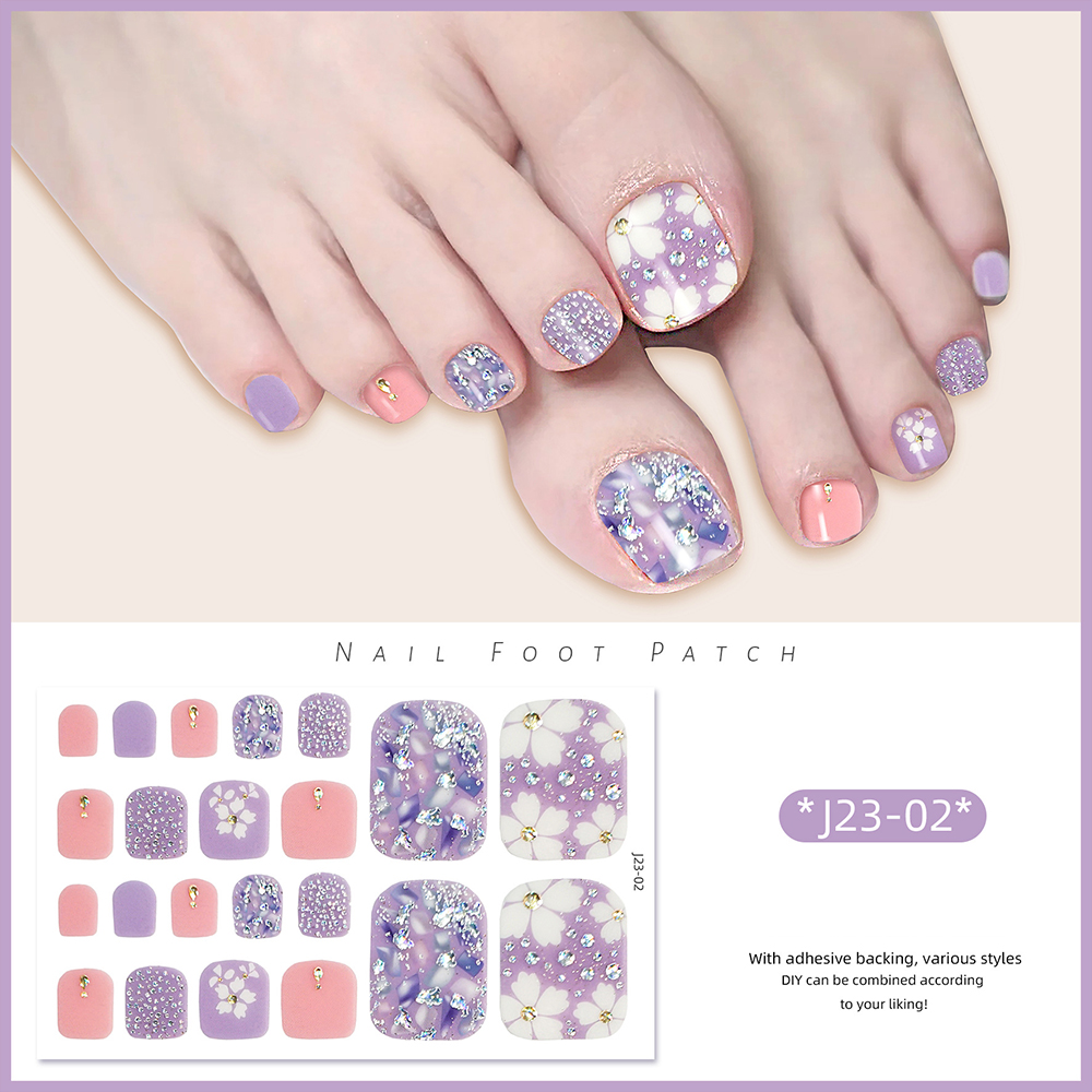 22tips/Sheet Toe Nail Stickers – обзор и цена Full Cover Adhesive