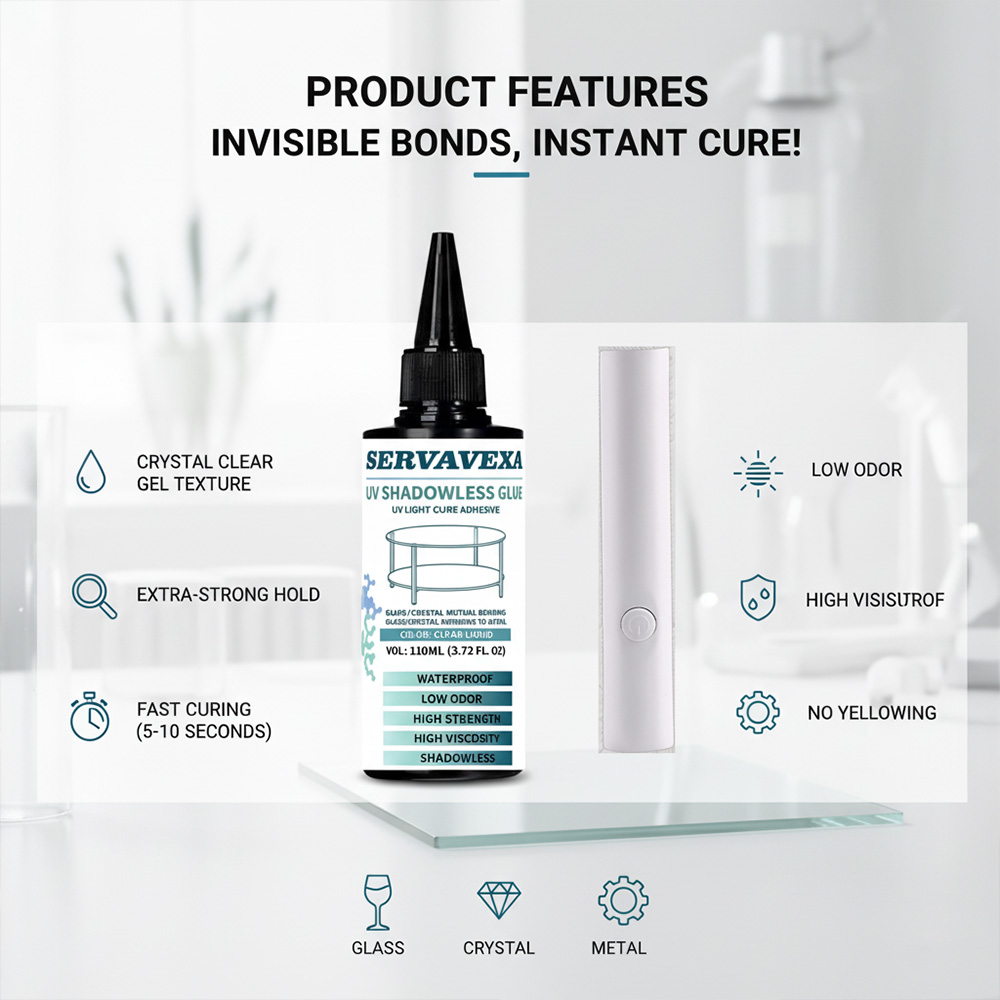 SERVAVEXA 110ml UV Light Cure  – обзор и цена Liquid Uv Glue Kit